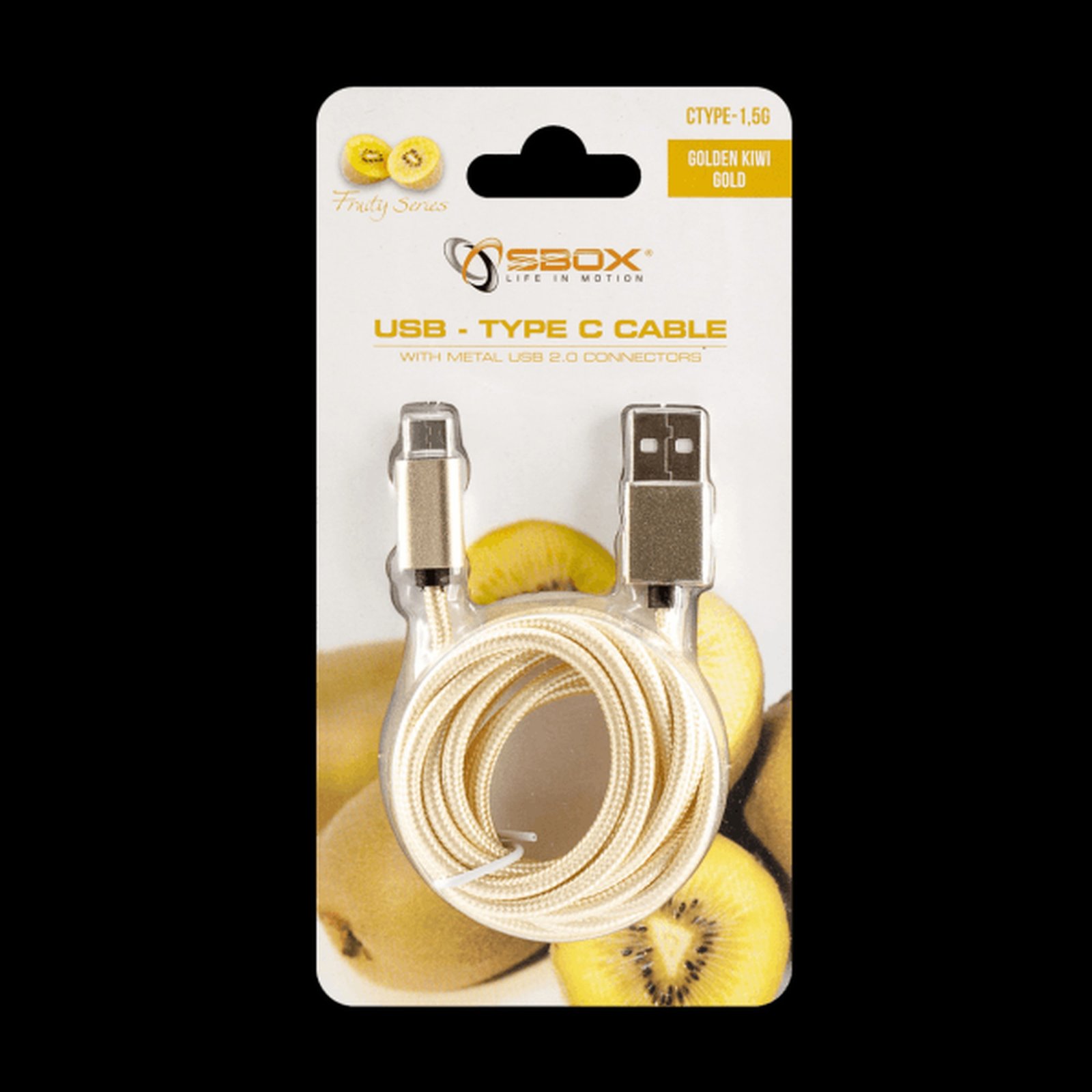 Kabal SBOX USB->TYPE C M/M 1,5M Fruity Zlatni