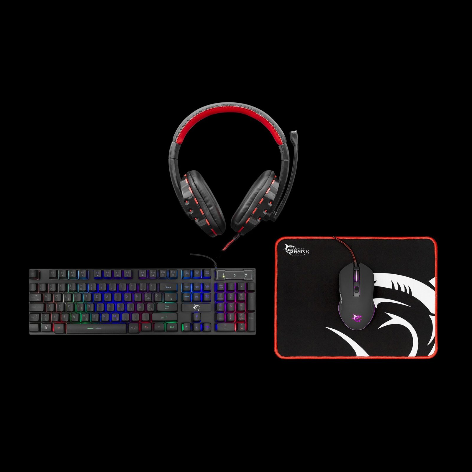 Tastatura + miš + podloga + slušalice White Shark GC-4104 COMANCHE-3 - 4in1 HR